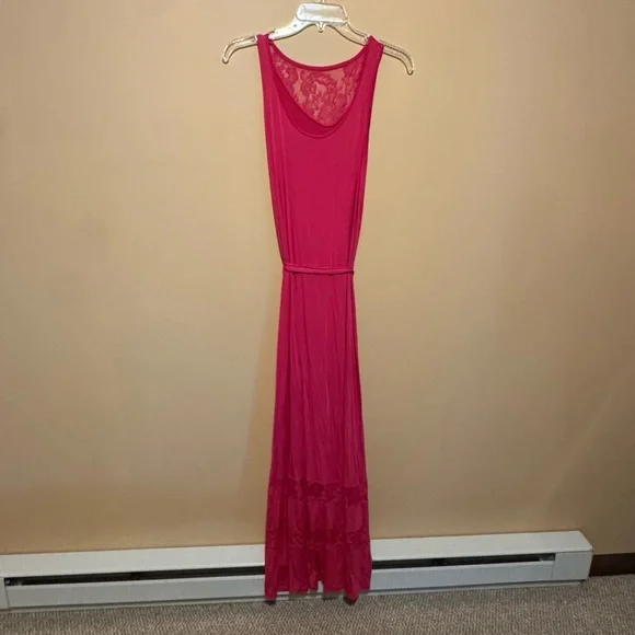 Kensie Pink Maxi Dress with Lace